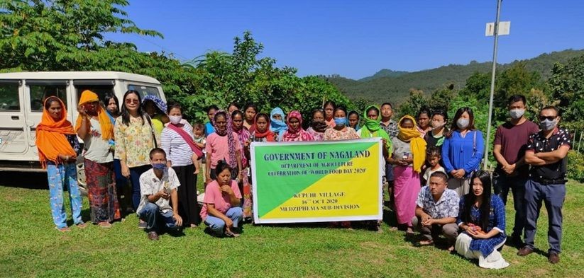 SDAO, Medziphema staff along with participants during the celebration of World Food Day held at Kupuhe village under Medziphema Sub-Division on October 16.