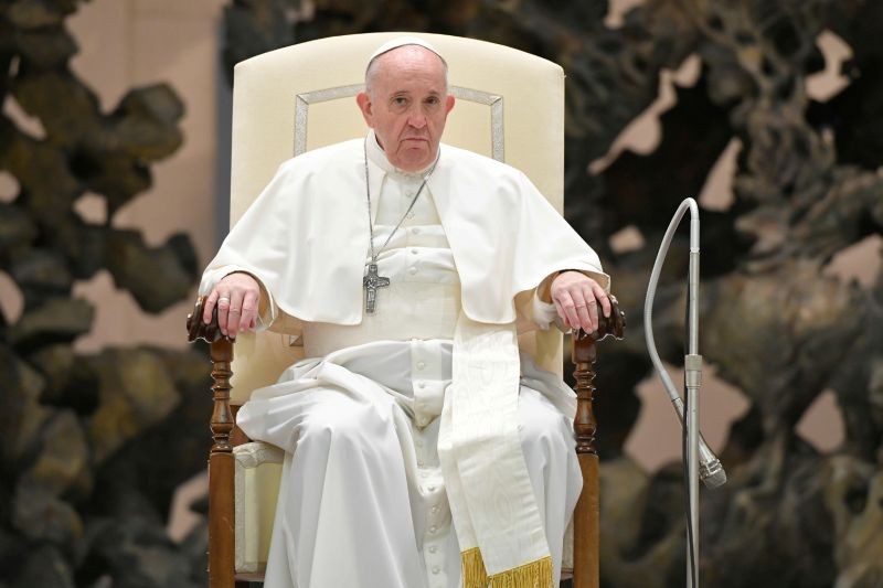 Pope Francis attends the weekly general audience in Aula Paolo VI at the Vatican, October 28, 2020.    (REUTERS Photo)