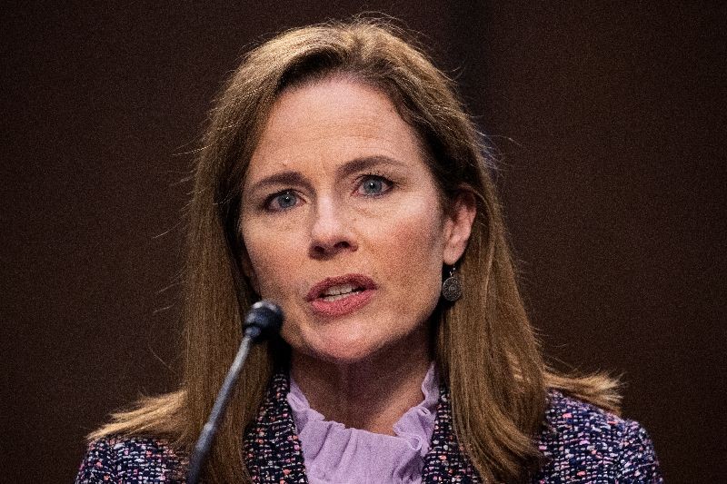 Judge Amy Coney Barrett testifies during the third day of her Senate confirmation hearing to the Supreme Court on Capitol Hill in Washington, DC, U.S., October 14, 2020. Michael Reynolds/Pool via REUTERS