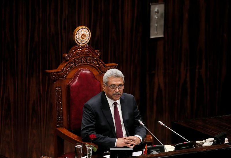 Sri Lanka's President Gotabaya Rajapaksa presents the new government's policy statement during the inaugural session of the new Parliament in Colombo, Sri Lanka, August 20, 2020. (REUTERS File Photo)