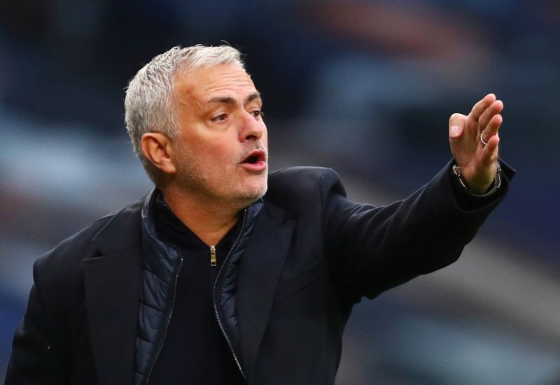 FILE PHOTO: Soccer Football - Premier League - Tottenham Hotspur v West Ham United - Tottenham Hotspur Stadium, London, Britain - October 18, 2020  Tottenham Hotspur manager Jose Mourinho Pool via REUTERS/Clive Rose