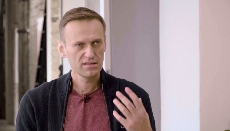 Russian opposition politician Alexei Navalny speaks during an interview with prominent Russian YouTube blogger Yury Dud, in Berlin, Germany, in this still image taken from a handout video released October 6, 2020. (REUTERS Photo)