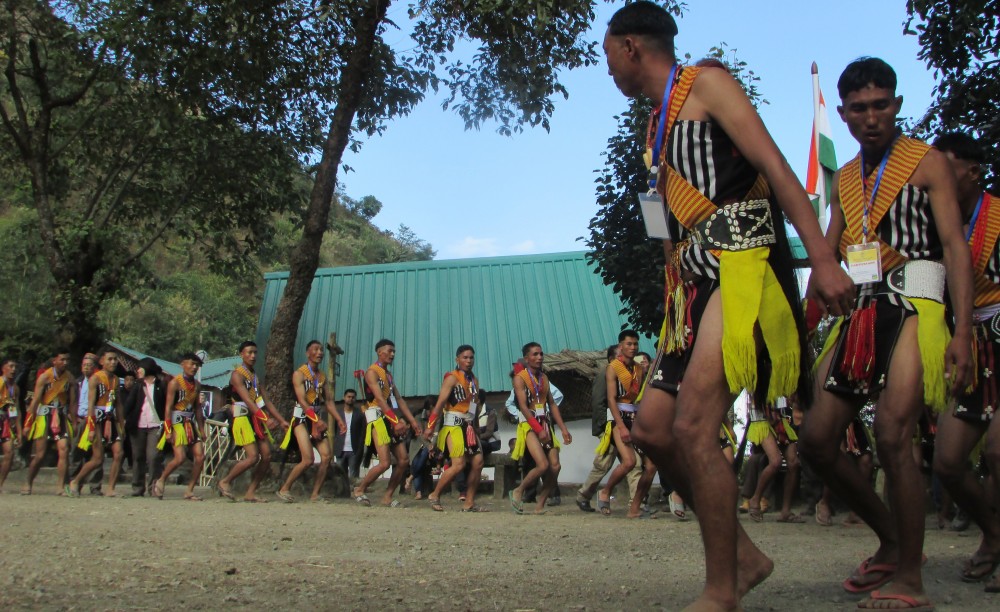 A dance troupe in action during the Hornbill Festival at the Naga Heritage village, Kohima. The State not prepared to host festivals, say health officials on October 28. (Morung File Photo)