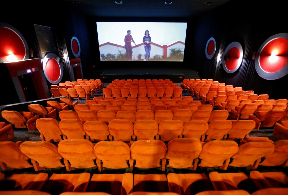 Empty chairs are seen during a movie time at City Gold cinema after its reopening, amidst the outbreak of the coronavirus disease (COVID-19), in Ahmedabad, India, October 15, 2020. REUTERS/Amit Dave