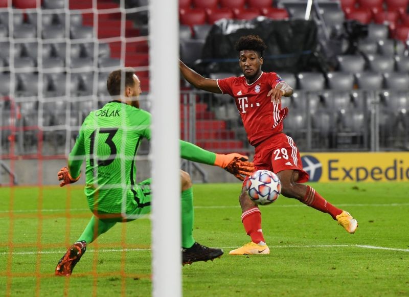 Bayern Munich's Kingsley Coman scores their fourth goal REUTERS/Andreas Gebert