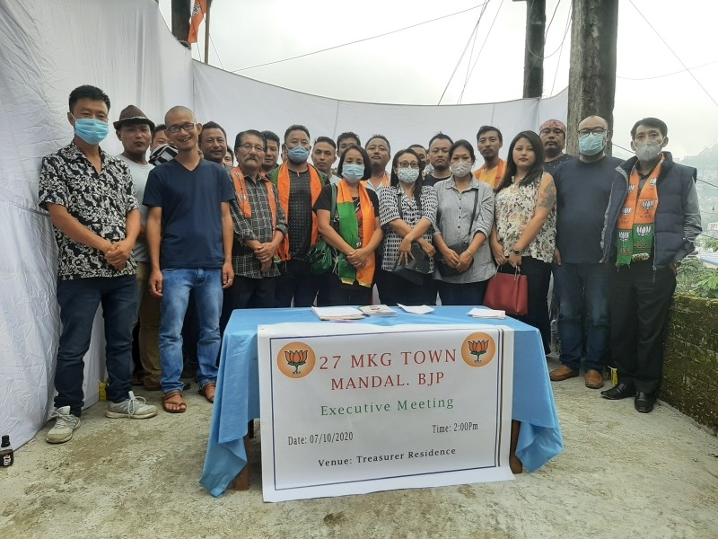 Mokokchung Town Mandal officials along with officials of BJP Mokokchung district during the first executive meeting on October 7.