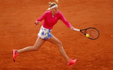 Czech Republic's Petra Kvitova in action during her fourth round match against China's Zhang Shuai REUTERS/Christian Hartmann