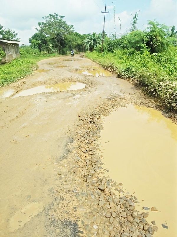 Portion of Doyapur road which connects Dimapur town with Peren district and which serves as the main lifeline of more than 20 villages in deplorable condition. (Photo Courtesy: UAVU)