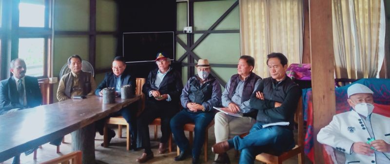 Committee on Government Assurances chairman Kuzholuzo (Azo) Nienu addressing media persons on October 7 in Kohima. (Morung Photo)