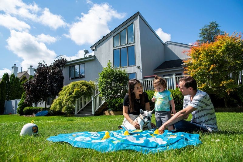 Stephanie Ellis, plays with her son Nolan and her husband Paul at her home in Marlboro, New Jersey, U.S., June 19, 2020. (REUTERS File Photo)