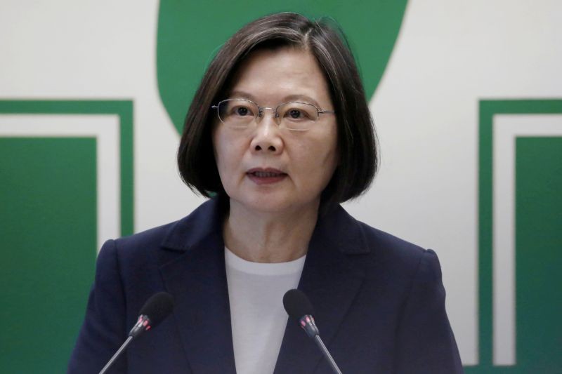 Taiwanese President Tsai Ing-wen speaks to the media in Taipei, Taiwan, August 12, 2020. (REUTERS File Photo)