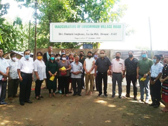 Moatoshi Longkumer, MLA, representing 2 Dimapur-II assembly seat, inaugurating the Lungwiram Village road on October 8.