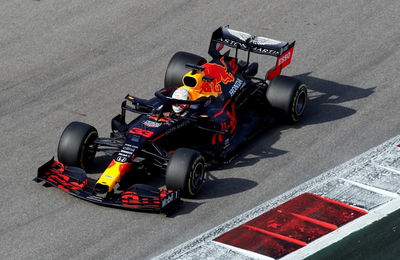 FILE PHOTO: Formula One F1 - Russian Grand Prix - Sochi Autodrom, Sochi, Russia - September 25, 2020 Red Bull's Max Verstappen during practice Yuri Kochetkov/Pool via REUTERS/File Photo