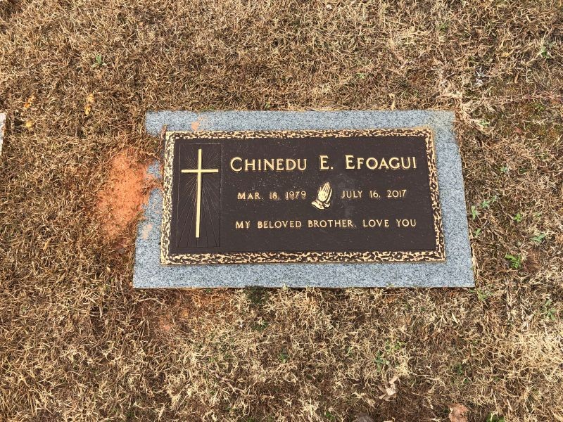 Chinedu Efoagui's gravesite is seen in Buford, Georgia, U.S., December 2, 2019. (REUTERS File Photo)