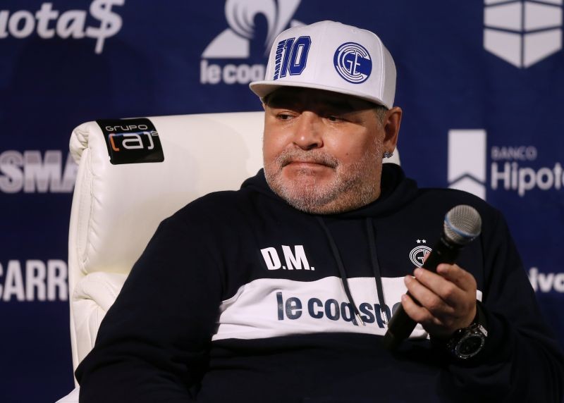 Gimnasia y Esgrima new coach Diego Maradona during press conference REUTERS/Agustin Marcarian/File Photo