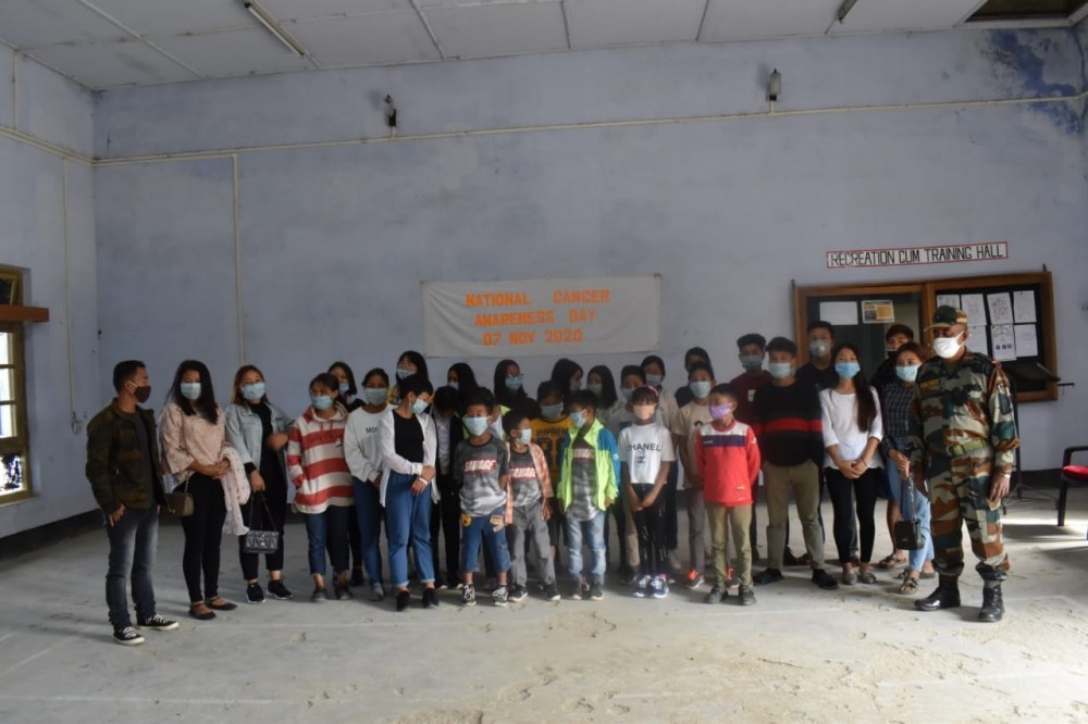 Jalukie Battalion of Assam Rifles under the aegis of HQ IGAR (N), reached out to the people at Peren town and Pedi Vill, to spread awareness about Cancer and preventive measures, on occasion of National Cancer Awareness Day on November 7. An interactive session was organised to draw attention of the locals on the measures to taken to address issues related to Cancer, importance of detection at early stages and treatment available to cure the disease. 