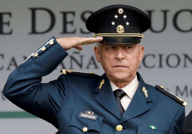 FILE PHOTO: Mexico's defense Minister General Salvador Cienfuegos attends an event at a military zone in Mexico City, Mexico September 2, 2016. REUTERS/Henry Romero/File Photo/File Photo/File Photo