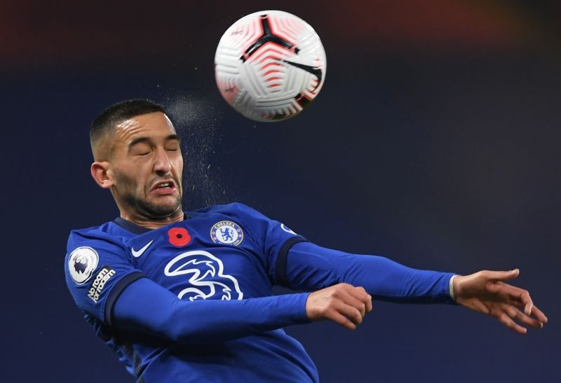 Chelsea's Hakim Ziyech in action Pool via REUTERS/Mike Hewitt