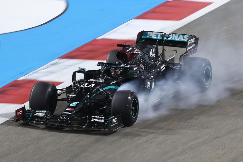 Formula One F1 - Bahrain Grand Prix - Bahrain International Circuit, Sakhir, Bahrain - November 27, 2020 Mercedes' Lewis Hamilton in action during practice Pool via REUTERS/Tolga Bozoglu