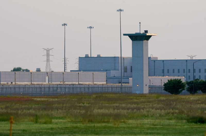 The sun sets on the Federal Corrections Complex in Terre Haute, Indiana, U.S. May 22, 2019, where death row inmate Orlando Hall is being held. (REUTERS File Photo)