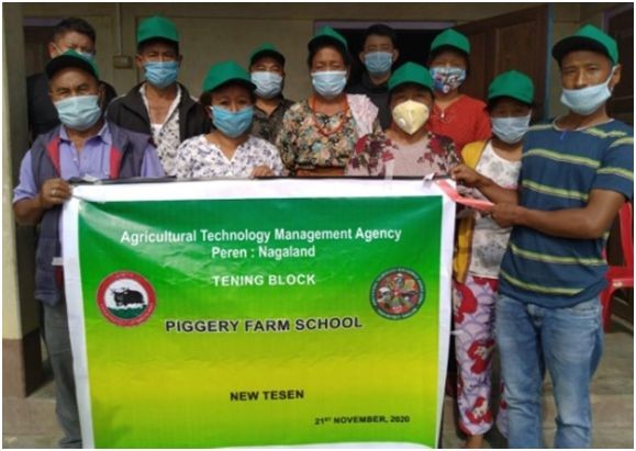 ATMA Tening members along with farmers on November 21.