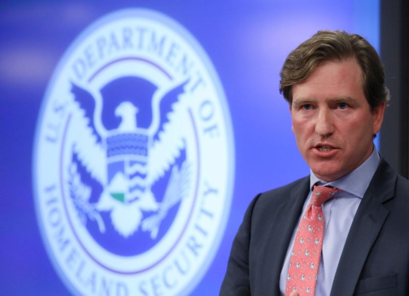 FILE PHOTO: U.S. Department of Homeland Security Under Secretary Chris Krebs speaks to reporters at the DHS Election Operations Center and National Cybersecurity and Communications Integration Center (NCCIC) in Arlington, Virginia, U.S. November 6, 2018. REUTERS/Jonathan Ernst