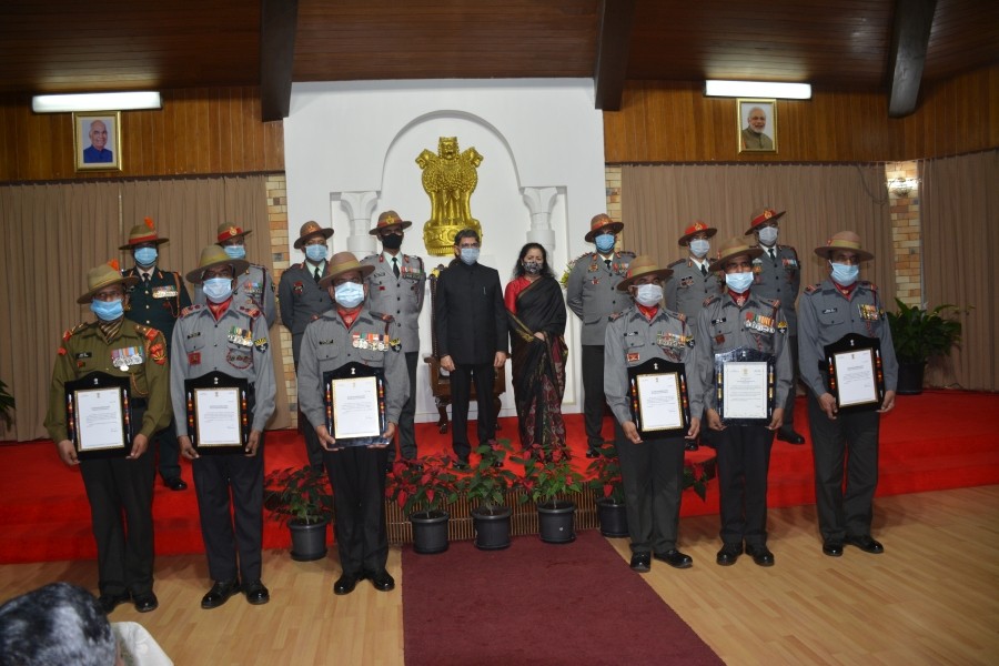 Conferring of Unit Citation and Unit Appreciation to Assam Units & Territorial Army Battalion held at Raj Bhavan, Kohima on November 3.