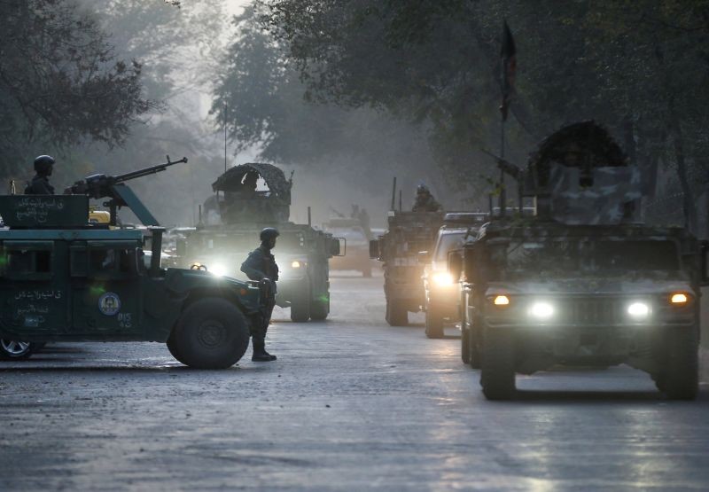Afghan security forces leave the site of an incident after an attack at the university of Kabul, Afghanistan November 2, 2020. (REUTERS Photo)
