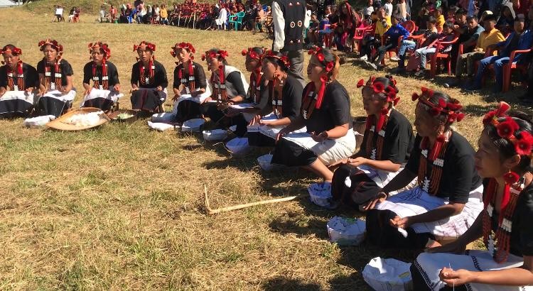 A cultural performance at the Ahuna celebrations in Kiyezhe village.