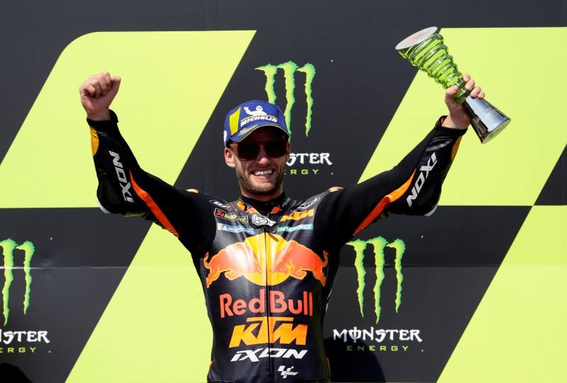 Red Bull KTM Factory Racing's Brad Binder celebrates winning MotoGP race REUTERS/David W Cerny/File Photo