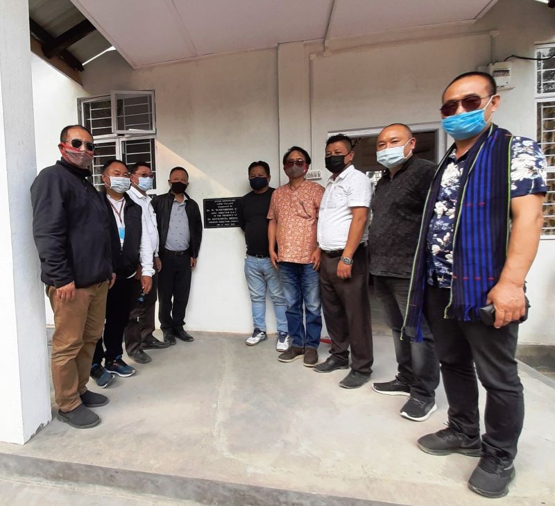 Dr W Nchumbemo Ezung, Dr Kevichusa Medikhru and Medical Directorate officials at the inauguration of Liphi Ayush Dispensary in Wokha district.