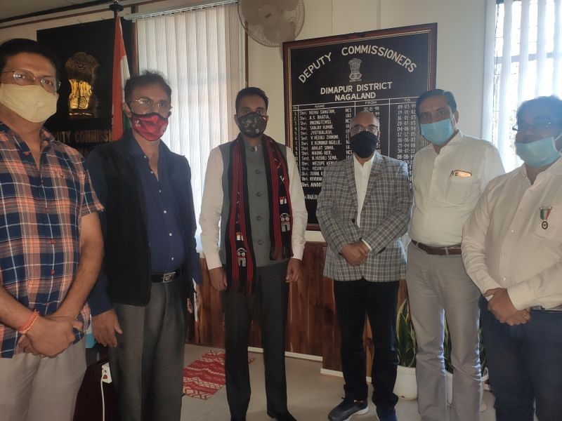 Dimapur Red Cross Managing Committee members with DC Dimapur Rajesh Sounderajan, IAS at the DC's office on November 23. (Photo Courtesy: Dimapur Red Cross)