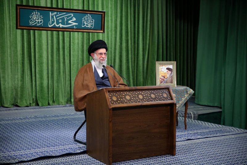 Iran's Supreme Leader Ayatollah Ali Khamenei delivers a virtual speech, on the occasion of the Prophet Mohammad's birthday, in Tehran, Iran November 3, 2020. (REUTERS Photo)