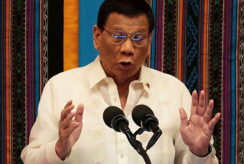 Philippine President Rodrigo Duterte gestures during his fourth State of the Nation Address at the Philippine Congress in Quezon City, Metro Manila, Philippines July 22, 2019. (REUTERS File Photo)