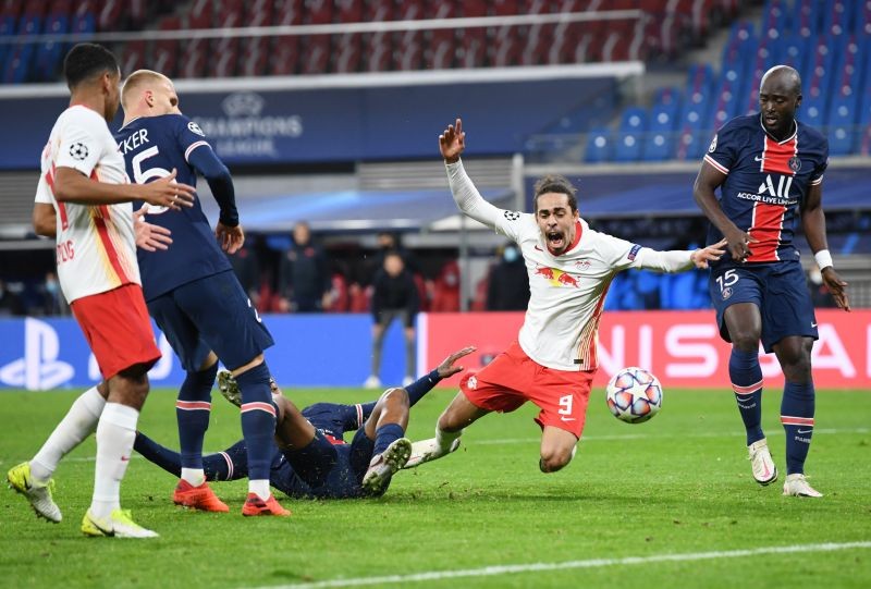 RB Leipzig’s Yussuf Poulsen REUTERS/Annegret Hilse