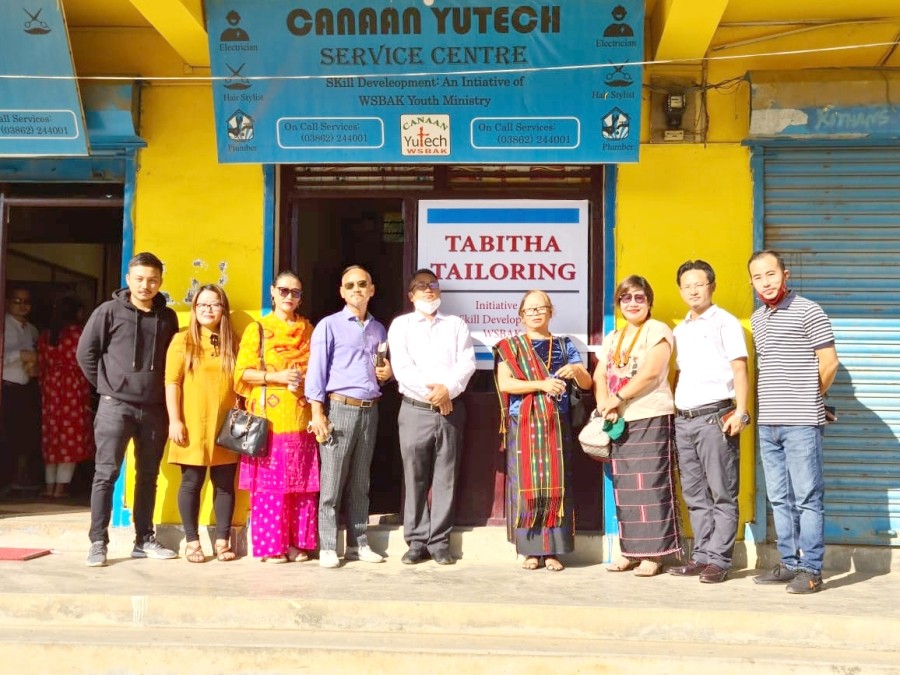 WSBAK members during the inauguration of Tabitha Tailoring unit near Trinity School Thahekhu village on November 3.