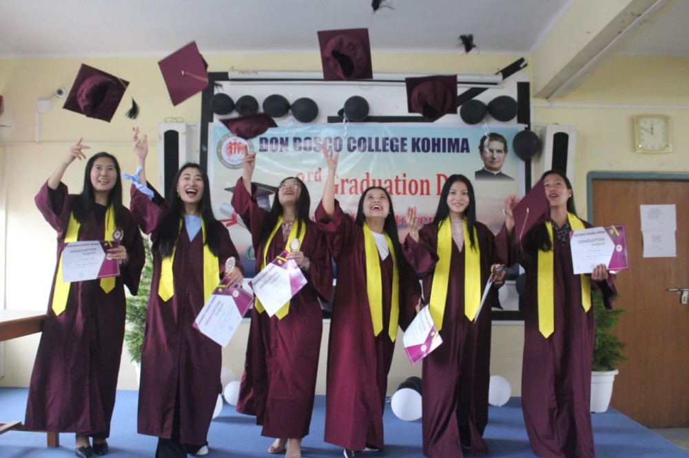 The 2020 batch of graduating students from Don Bosco College, Kohima.