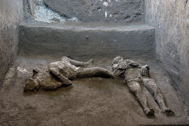 Remains of two men who died in the volcanic eruption that destroyed the ancient Roman city of Pompeii in 79 AD are discovered in a dig carried out during the coronavirus disease (COVID-19) pandemic in Pompeii, Italy November 18, 2020. (REUTERS Photo)