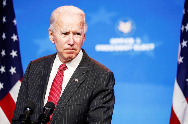 U.S. President-elect Joe Biden speaks to reporters following an online meeting with members of the National Governors Association (NGA) executive committee in Wilmington, Delaware, US on November 19, 2020. (REUTERS File Photo)