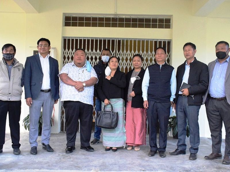 Minister Temjen Imna with officials during the inauguration of new facilities at Mt Tiyi College, Wokha on November 23. (DIPR Photo)
