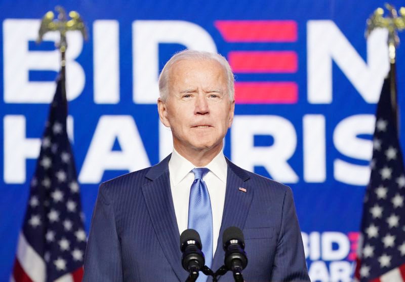 U.S Democratic presidential nominee Joe Biden speaks about election results in Wilmington, Delaware, U.S., November 6, 2020. (REUTERS Photo)