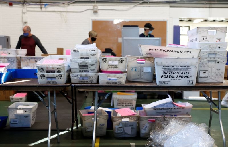 Mail-in ballots are counted in Chester County, Pennsylvania, U.S., November 4, 2020. REUTERS/Rachel Wisniewski
