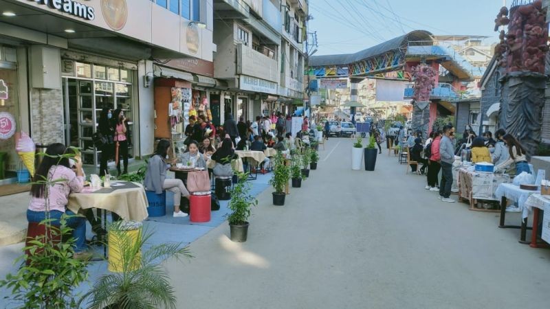 Portion of Kohima town wears a new look with the ‘Pop Up Street Space’ in the Supermarket lane from Razhu Point to Local Ground North Gate on November 14.