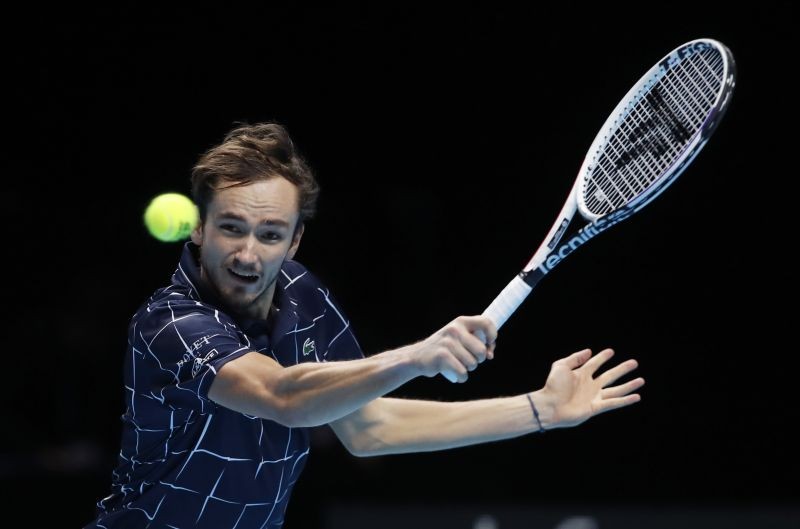 Russia's Daniil Medvedev in action during his semi-final match against Spain's Rafael Nadal Action Images via Reuters/Paul Childs