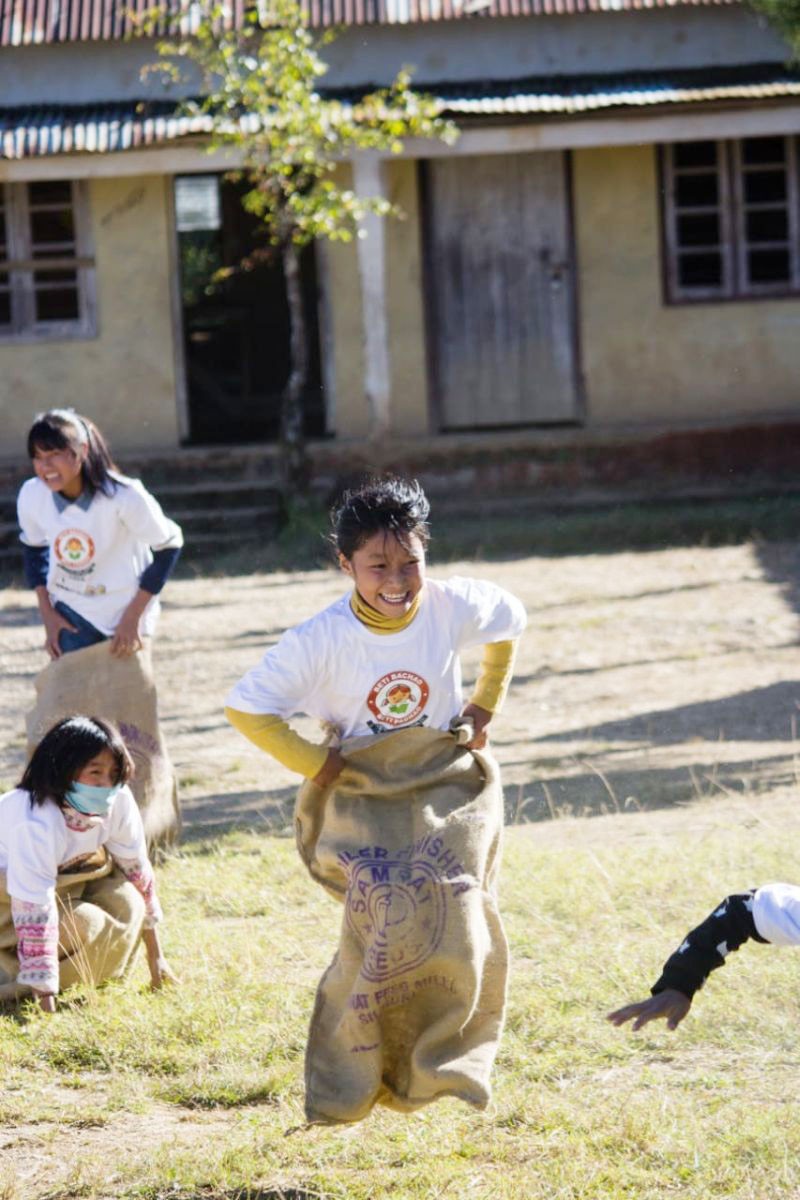 A group of kids participating in the celebration programme for Children’s Day in Phek.