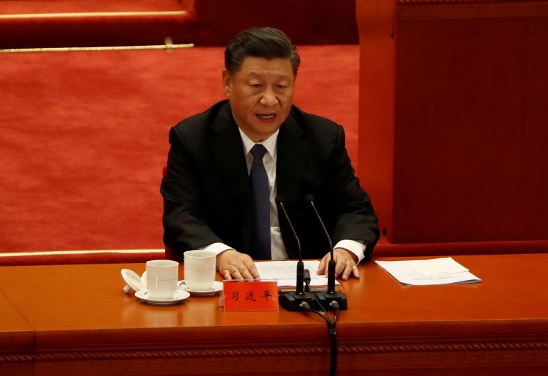China's President Xi Jinping speaks while taking part in an event marking the 70th anniversary of the Chinese People's Volunteer Army's participation in the Korean War at the Great Hall of the People in Beijing, China October 23, 2020. (REUTERS File Photo)