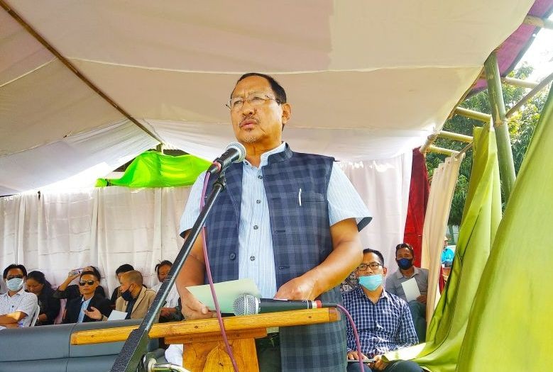 Zhaleo Rio, IAS (Retd), Advisor, Sericulture, Excise & Minority Affairs seen addressing the participants as special guest of the inaugural ceremony