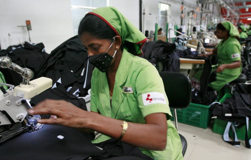 Garment workers sew pants in a Brandix factory, which exports many of the items to the European Union, in Colombo, in this file photo taken October 1, 2009. (REUTERS File Photo)
