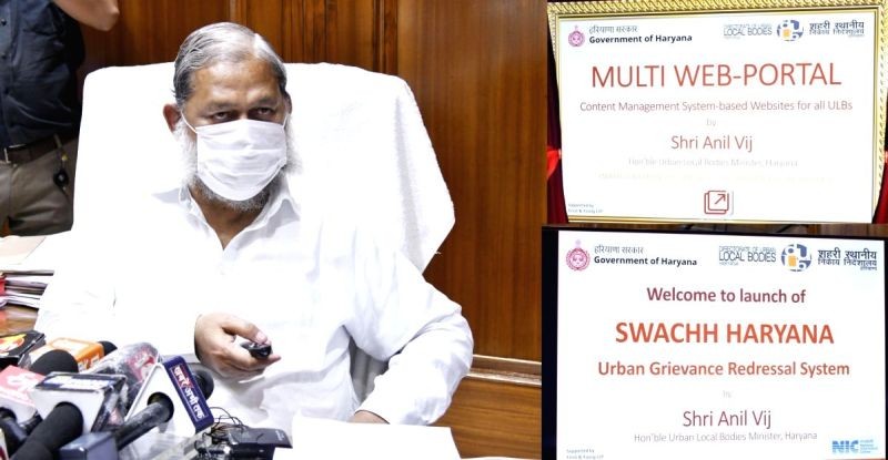 Haryana Urban Local Bodies Minister Anil Vij. (IANS Photo)