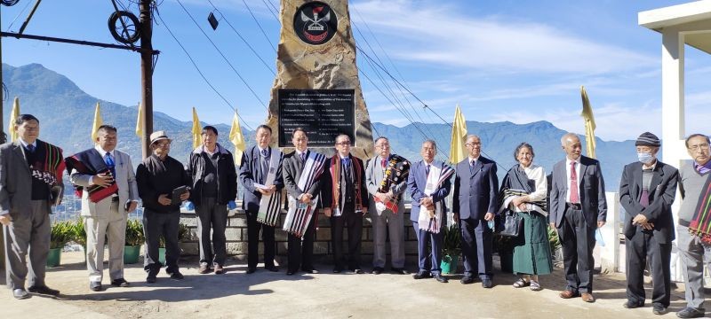 Ura Academy members during the monolith inauguration of Dr Shürhozelie Liezietsu 50th Year of Presidentship on November 27. (Photo Courtesy: Ura Academy)